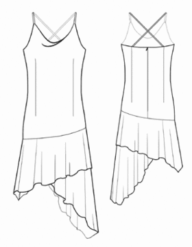 example - #5524 Dress with handkerchief hem