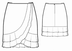 example - #7073 Skirt with asymmetric flounces