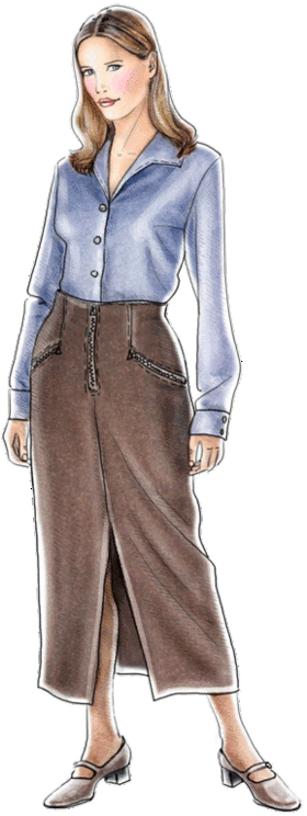 preview - #5026 Three-zipper skirt