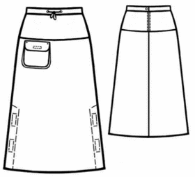 example - #5180 Yoke skirt with a pocket