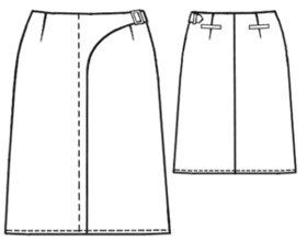 example - #5271 Skirt with figured one-piece half belt