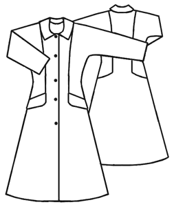 example - #5007 Long Coat with One-Piece-Cut Sleeve