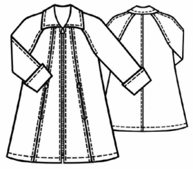 example - #5076 Raglan Coat with Front Zipper