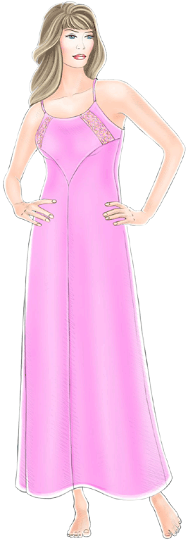 preview - #5249 Pink silk gown