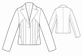 example - #5536 Jacket With Topstitched Fronts