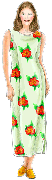 preview - #5131 Long silk dress
