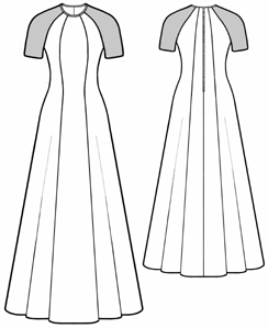 example - #5591 Dress With Shiffon Raglan Sleeves