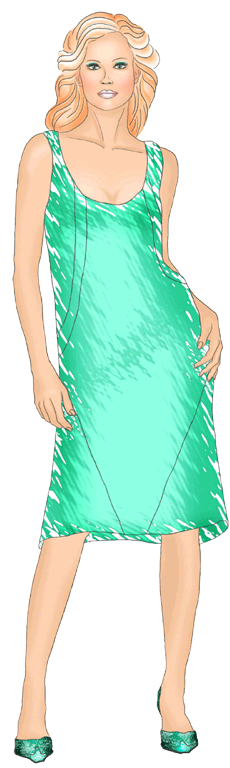 preview - #5461 Sundress with shaped relieve