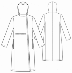 example - #5477 Coat with asymmetrical closure