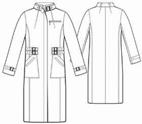 example - #5478 Coat with half-belts