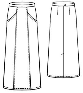 example - #5025 Skirt with diagonal pocket