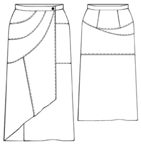example - #5341 Asymmetrical wrapped skirt