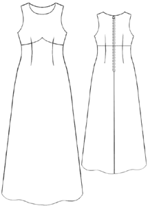 example - #5191 Long dress with yoke