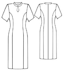 example - #5337 Dress with figured neckline