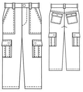 example - #6040 Pants with patch pockets