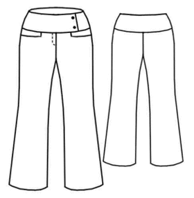 example - #7044 Trousers with wide waistband