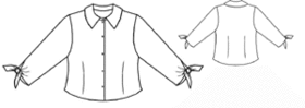 example - #7038 Blouse with sleeve ties