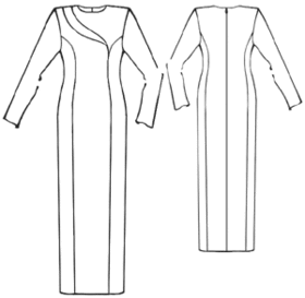 example - #5342 Dress with asymmetric slit