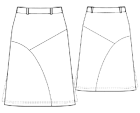 example - #7072 Asymmetrical skirt