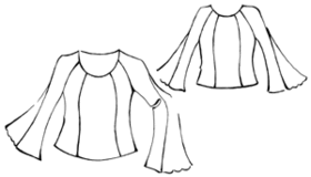 example - #5294 Raglan blouse with lace gusset