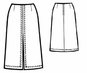 example - #5041 Long skirt with front slit