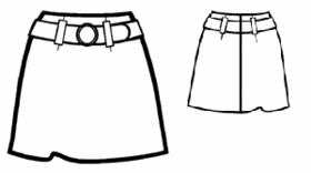 example - #5048 Short skirt with waistband