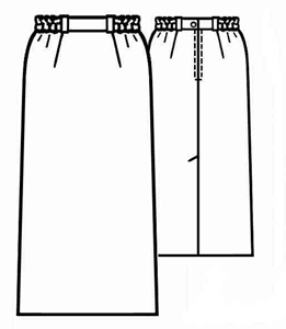 example - #5084 Three-seam long straight skirt with waistband