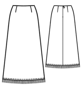 example - #5101 Long fringe skirt
