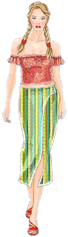 preview - #5267 Stripe skirt