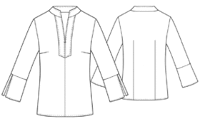 example - #5423 Blouse with placket collar