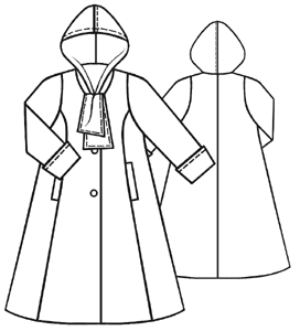 example - #5108 Coat with Raglan Sleeve and Hood with Scarf