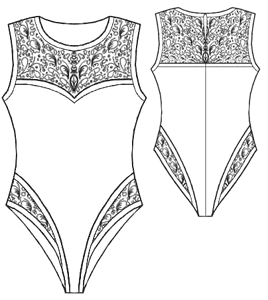 example - #5242 Bodysuit with lace inserts