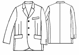 example - #6019 Single-Breasted Sportcoat/Blazer with 3-button front