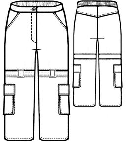 example - #7105 Pants with Buckles at Knees