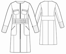 example - #5490 Leather coat with decorative belt