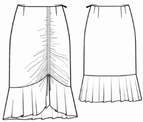 example - #5457 Skirt with pleated front
