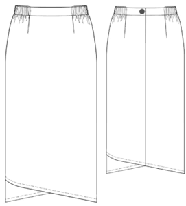 example - #5502 (XXXL) Skirt with asymmetrical hem