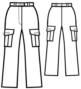 example - #5150 Elastic pants with patch pockets