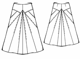 example - #5323 Skirt with flared inserts