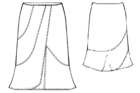 example - #5352 Skirt with asymmetric hem