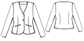 example - #5011 Jacket with one-button closure
