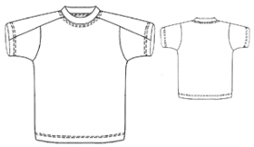 example - #6106 T-shirt with a saddle yoke