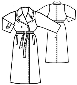 Women :. Coats :. #5156 Double-Breasted Coat with a Half-Raglan Sleeve