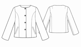 Women :. Jackets :. #5507 (XXXL) Jacket with rounded neckline
