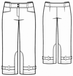 Women :. Pants :. #5472 Capri with leg half-belts